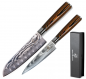 Preview: Wolfblood Zeuß Set Santoku Damastmesser Küchenmesser Kochmesser Officemesser